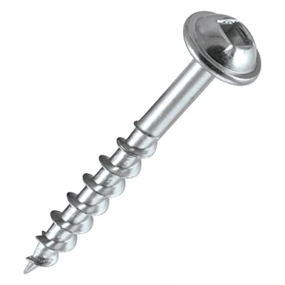 Image of Trend Pocket Hole Screws for Softwoods, 37mm Long, Pack of 200, Coarse Self Cutting Threaded Square Drive Screws, PH/8X37/200C, Silver