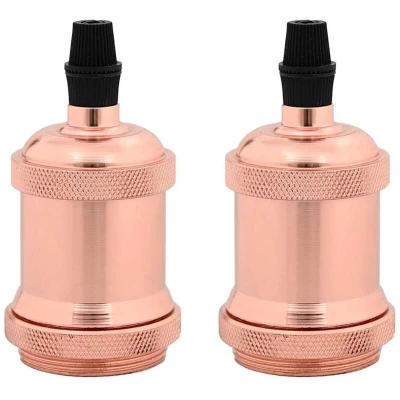 Image of vidaXL Lamp Holders 2 pcs Rose Gold E27
