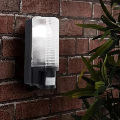 Image of LED Outdoor Wall Light Heavy Duty E27 Bulkhead Movement Sensor Security IP44 Equipped with PIR Motion Detector