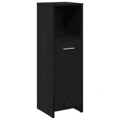 Image of vidaXL 4 Piece Bathroom Furniture Set Black Oak Engineered Wood