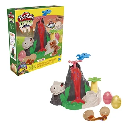 Image of Play Doh Slime Dino Crew Lava Bones Island Volcano Playset for Children 4 Years and Up, Non Toxic Multicolor