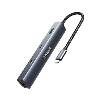 Image of Anker USB C Hub, PowerExpand 6 in 1 PD Ethernet Hub with 65W Power Delivery, 4K HDMI, 1Gbps Ethernet, Data Port, 2 3.0 Ports, for MacBook Pro, Air, iPad XPS, and More
