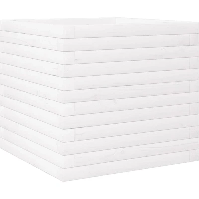 Image of vidaXL Garden Planter White 50x50x46 cm Solid Wood Pine