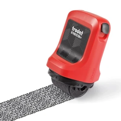 Image of Trodat ID Protector+ Ink Roller Identity Theft Protection Stamp with Integrated Box &amp; Letter Opener (3 in 1)