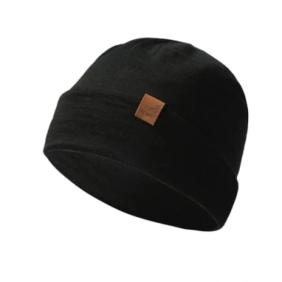 Image of ACUSHLA 100% Merino Wool Cuff Beanie for Men &amp; Women Knitted Winter Hat Unisex Watch Cap Skull Wrap Cold Weather Black