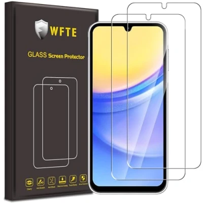 Image of WFTE [2 Pack Screen Protector For Samsung Galaxy A15 4G/5G,Anti Scratch,High Transparency,Anti fingerprint,Bubble Free,Dust Free Premium Tempered Glass