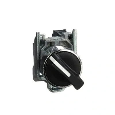 Image of Schneider Electric Harmony XB4 Complete push button with chromium plated metal bezel Control and Signalling Spring return operator Screw clamp terminal connections, 1 NO XB4BD21