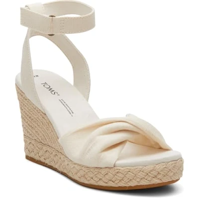 Image of TOMS Marisela Vegan Platform sandals, Women&#039;s, Size: 5.5, Natural Textile
