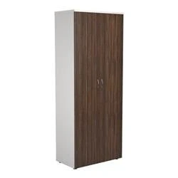 Image of 2000 Wooden Cupboard (450mm Deep) White Carcass Dark Walnut Doors