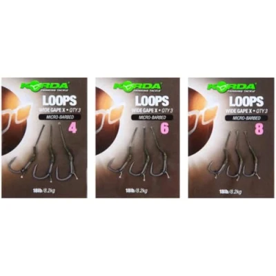 Image of Korda DF Wide Gape X Micro Barbed Loop Rigs: 6