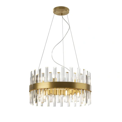 Image of Grace 14 Light Pendant Ceiling Brushed Gold, Transparent, G9