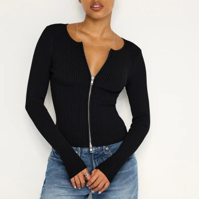 Image of Good American Virgo Sweater Cardigan, Women&#039;s, Size: Medium, Black