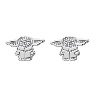 Image of Disney Star Wars The Mandalorian Child Sterling Silver Stud Earrings, Official License