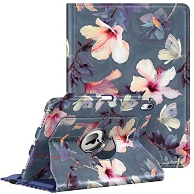 Image of FINTIE Rotating Case Compatible with iPad 10th Generation (2022 Model) 10.9 Inch 360 Degree Swivel Protective Stand Cover Pencil Holder, Auto Wake/Sleep, Blooming Hibiscus