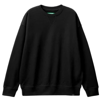 Image of United Colors of Benetton Men&#039;s Jersey G/C M/L 3J68U1009 Long Sleeve Crewneck Sweatshirt, Black 100, S