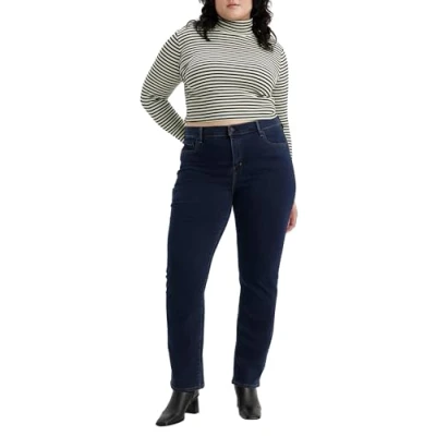 Image of Levi&#039;s Women&#039;s Plus Size 724 High Rise Straight Regular, Lots of Love No Dp, 14 L