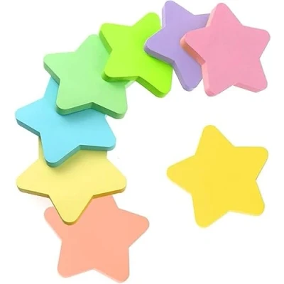 Image of Sticky Notes, 560 Sheets/pad Without line Notes 70 x mm Self Pad, 8 Colours Star Shape for Office Meeting School and Home