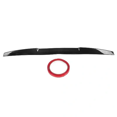 Image of Universal Car Rear Spoiler, 1.2m/3.9ft Trunk Spoiler Wing, Black Carbon Fiber Tail Boot Roof Trim Lip Wing Sticker for Auto