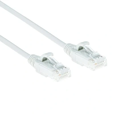 Image of ACT Cat6 Network Cable, U/UTP LSZH LAN Thin 3.8 mm Slimline, Flexible Snagless Ethernet Cable with RJ45 Connector, for Use in Data Centres, 0.15 Metres, White DC8930