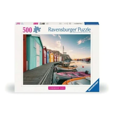 Image of Ravensburger 12000847 Boathouses in Smogen 500 pieces jigsaw Puzzle for adults and kids age 12 years up, puzzles Sweden