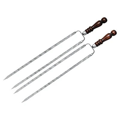 Image of Set of 2 Double Skewers 60 cm Wooden Handle
