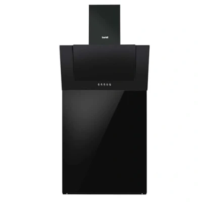 Image of Baridi 60cm Angled Chimney Cooker Hood with Carbon Filters &amp; Black Glass Splashback, LED Lamp, Energy Class B, DH210