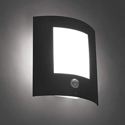 Image of Qazqa Outdoor Wall Lamp I Light Anthracite with Motion Sensor IP44 Emmerald 1 Garden Modern Suitable for LED E27 Stainless Steel Security