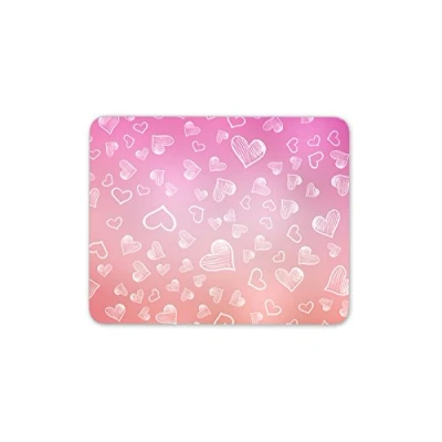 Image of Cute Pink Love Hearts Mouse Mat Pad Girlfriend Wife Fun PC Computer #8754