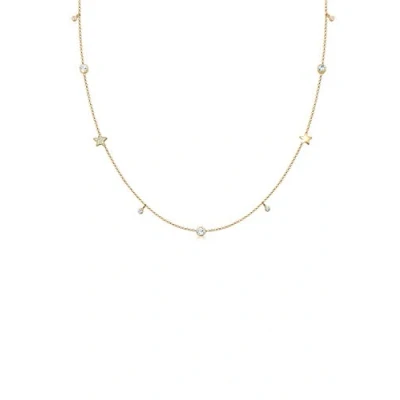 Image of Elli Necklace Solitaire Star Astro Crystals 925 Sterling Silver Gold Plated