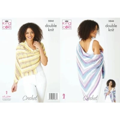 Image of King Cole 5844 Adult DK Shawl Crochet Pattern