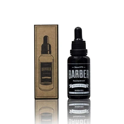 Image of Barber Marmara Beard Oil 30 ml for Daily Care from 3 Day to Full Sandalwood Men Extra Shine and Smoothness