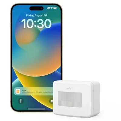 Image of Onvis Motion Sensor for Apple HomeKit, PIR Detector with Light Sensor, Temperature and Humidity Gauge, Scheduled Detection, Alert System Automation, Thread