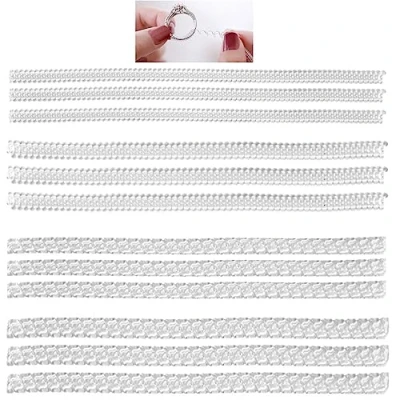 Image of JDXun 12 Pcs Ring Size Adjuster, Transparent Silicone Guard Clip Invisible Tightener Resizer, Resizer for Loose Rings (4 Sizes)