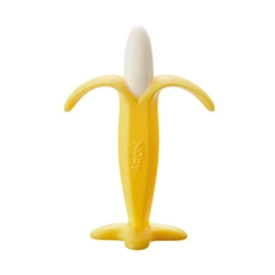 Image of Nuby Banana Soothing Teether Easy Grip BPA Free Suitable from 3 Months Plus, One Size