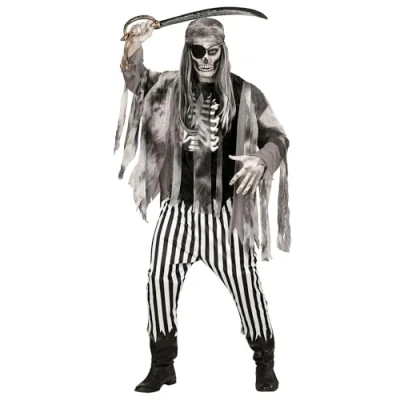 Image of W WIDMANN MILANO Party Fashion Men&#039;s Pirate Ghost Ship Costume, Zombie, Skeleton, Horror, Halloween, Carnival, Theme Parties