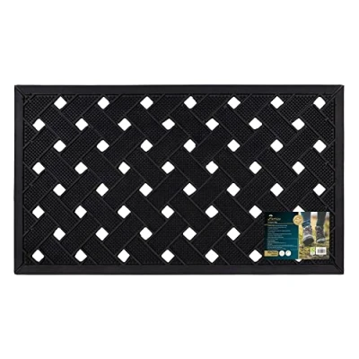 Image of JVL Lattice Scraper Rubber Studs Doormat, 40x70cm