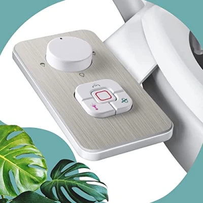 Image of Vantency Ultra Slim Bidet Attachment for Toilet UK, Non Electric Fresh Water Seat Attachment, Self Cleaning Dual Nozzles Frontal &amp; Rear Wash, Adjustable Pressure (Brushed Nickel)
