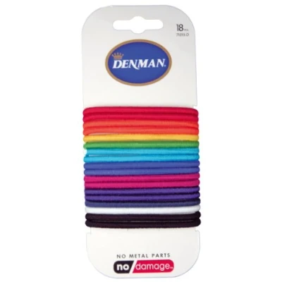 Image of Denman 4mm Large No Damage Elastic E Bright Hairbands, 18 Piece (Pack of 1)