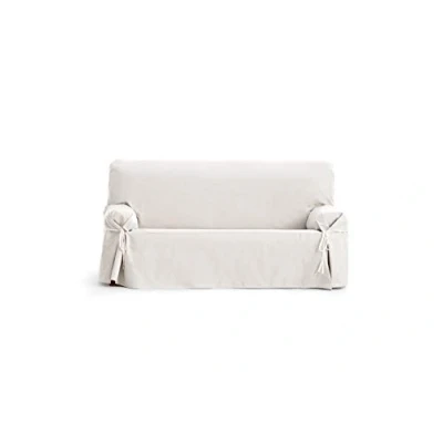 Image of Eysa Waterproof and Breathable Sofa Cover, 90% cotton 10% polyester, Ecru, 180 230 cm