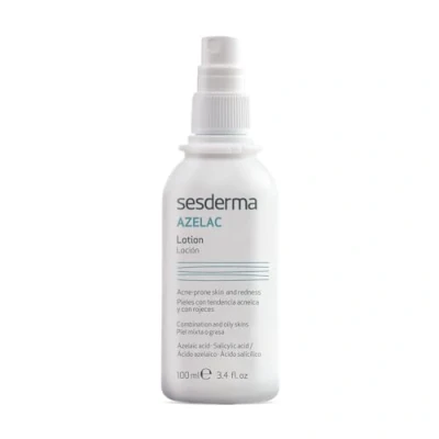 Image of Sesderma Azelac Lotion 100ml Comprehensive Oily and Acne Prone Skin Care Soothes redness &amp; Regulates Sebum Targets In grown Hairs Convenient Portable Size with Easy Spray Usage