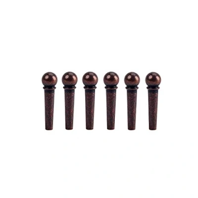Image of Alnicov Guitar Bridge Pins 6PCS Bronze String Studs for Folk Acoustic Guitars Replacement