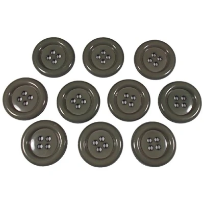 Image of Large Round Clown 4 Hole Buttons 50mm (10, Grey)