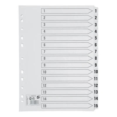 Image of 5 Star Office Index 1 15 Multipunched Mylar Reinforced Strip Tabs 150gsm A4 White + Free finchley Refill Pen (3)
