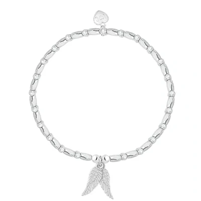 Image of Silver Angel Wings Charm Bracelet in Gift Box