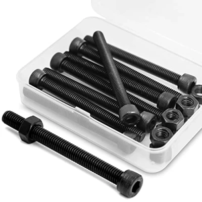 Image of M8 x 80 mm, 8 pieces hexagon socket screw and nut combination box, cylinder screws with socket, 12.9 degrees, carbon steel
