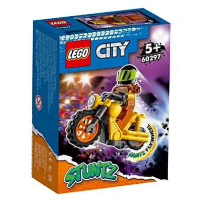 Image of LEGO 60297 City Stuntz Demolition Stunt Bike Set with Flywheel Powered Toy Motorbike &amp; Racer Wallop Minifigure, Gifts for Boys Girls age 5 Plus