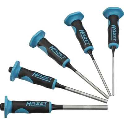 Image of HAZET Pin Punch Set 751LHS/5 I 2 Component Handle with Hand Guard 5 Piece