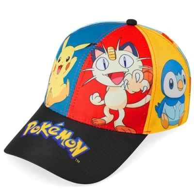 Image of Pokemon Baseball Cap Sunglasses Boys Girls Bucket Hat for Kids Unisex Pikachu Adjustable Strap Summer Accessories Sun Snapback Gifts (Multi Character Cap)