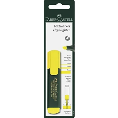 Image of Faber Castell 145099 Blister Pack with 1 Text Highlighter, Yellow