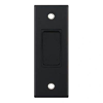 Image of selectric 5M Matt Black 1 Gang 10A 2 Way Architrave Switch with Insert